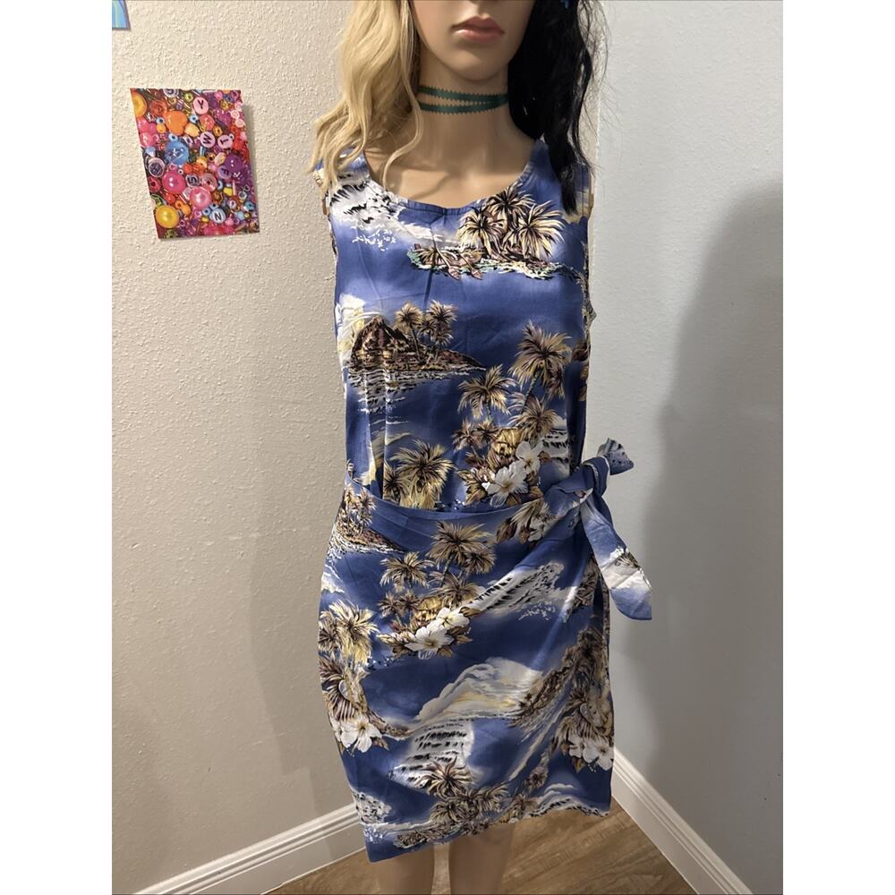 Hilo Hattie The Hawaiian Original Floral‎ Faux Wrap Dress Tropical Beach Large - Picture 2 of 5